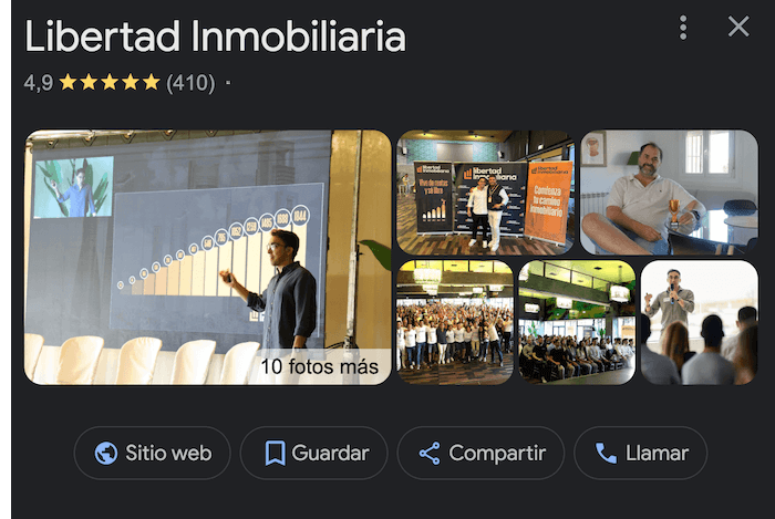 Puntuación de las reseñas de Libertad Inmobiliaria.